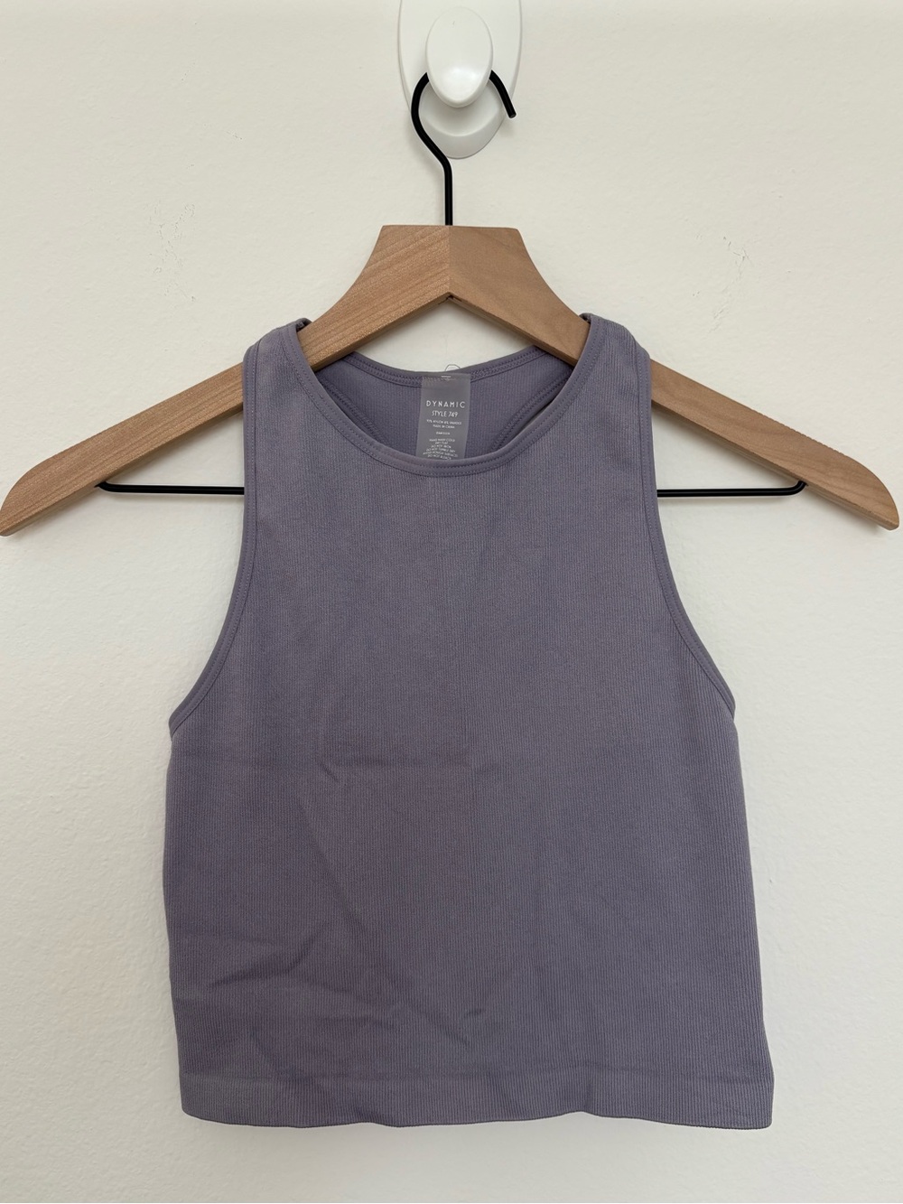 Athletic Ribbed Cropped Tank Top - Dusty Lavender